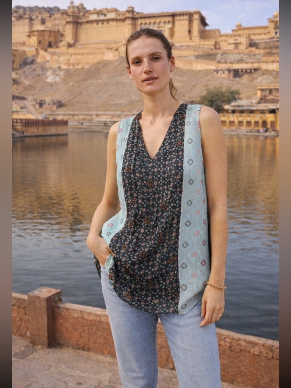 ANTHROPOLOGIE NWT Nikita Beaded Blouse Size S.